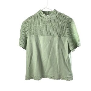 St John collection green Short Sleeve Blouse top size Small